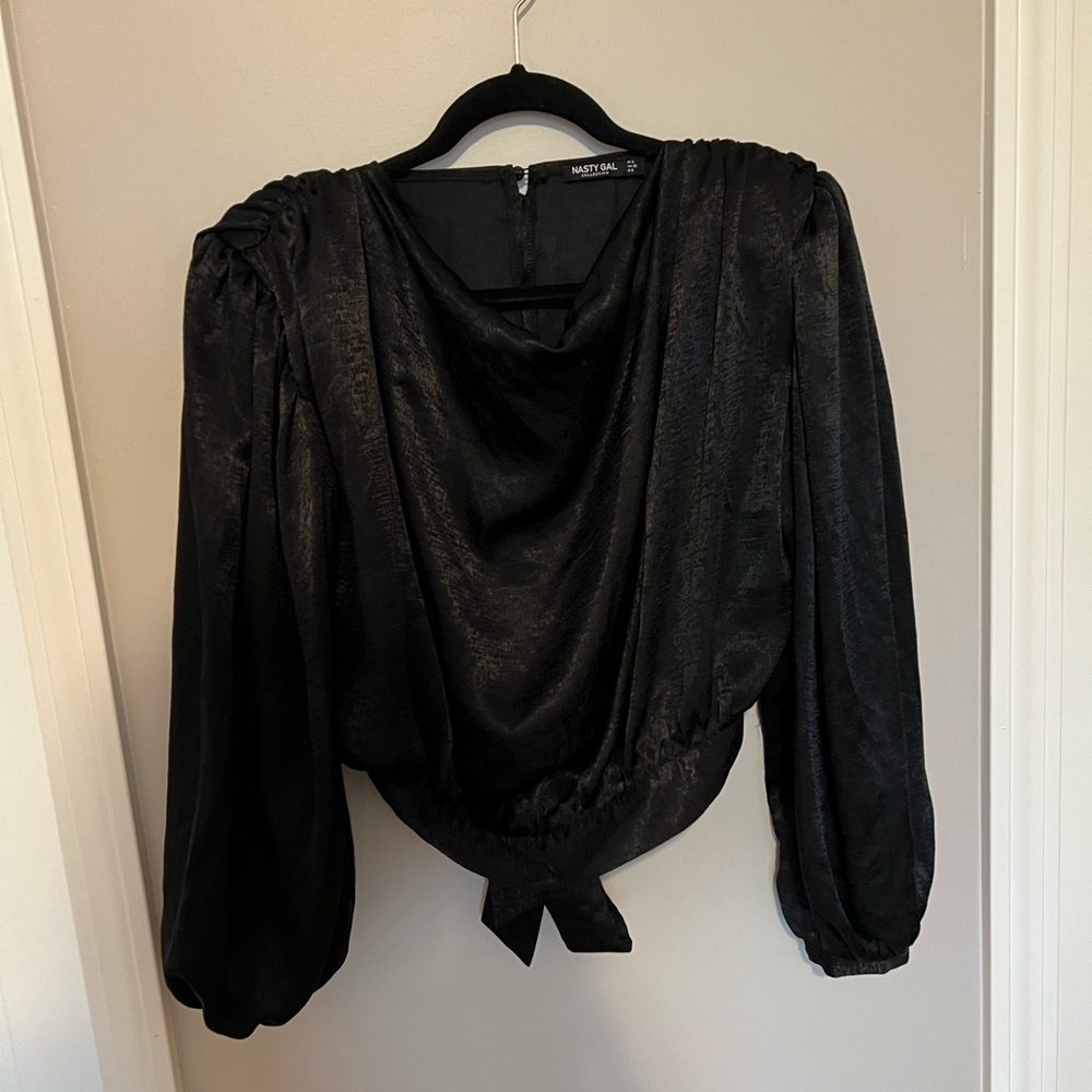 Nasty gal black chiffon blouse